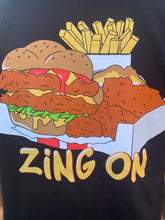 Load image into Gallery viewer, Zing On  Black T-Shirt - Cartoon
