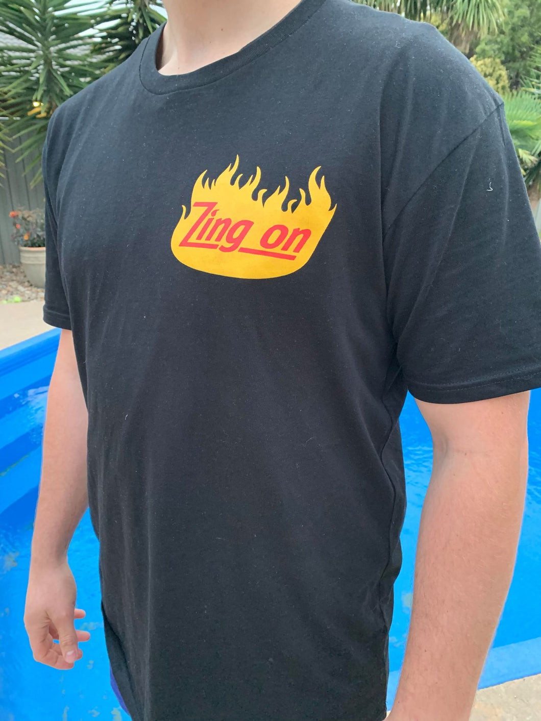 Zing On Black Tall Tee - Flame